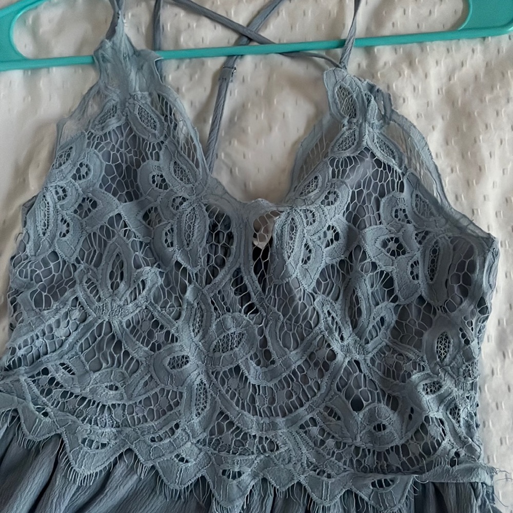 Baby blue lace top